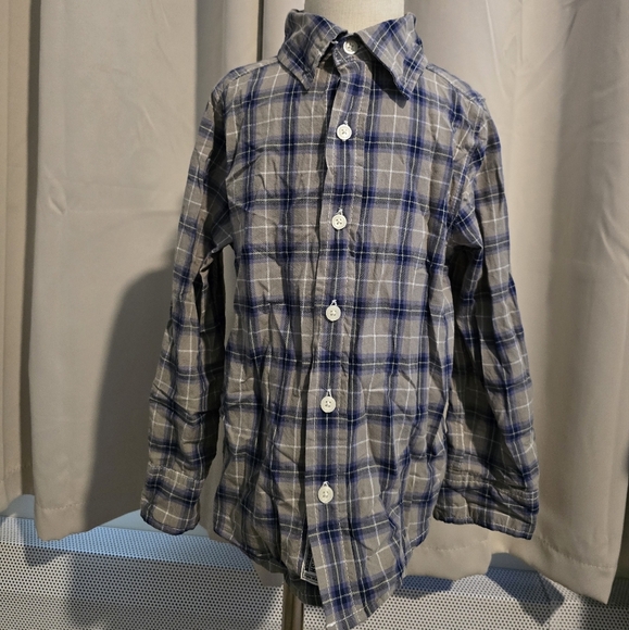 OshKosh B'gosh Blue and Gray Casual Button Down Shirt - Picture 1 of 5